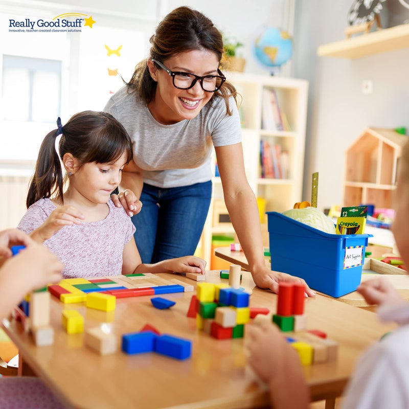 Really Good Stuff-163319 Durable Magazine, Book, Folder, File and Binder Holders â€“ Ideal for Narrow or Vertical Storage Needsâ€“ Instantly Color Code Home Classroom â€“Assorted Primary Colors(Set of 6) - Image 2